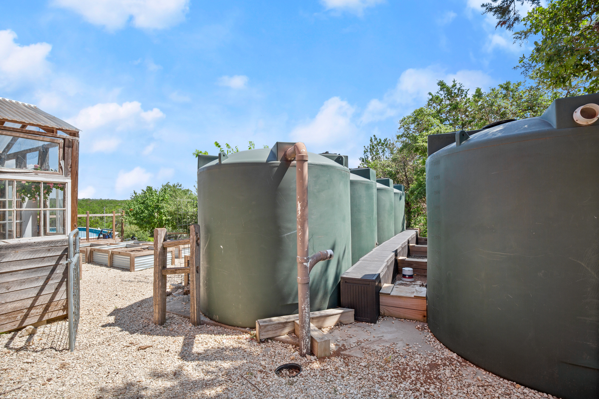 Rainwater collection and storage system at 320 Pecan 3